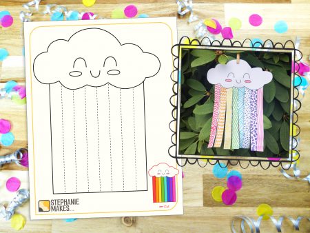 Rainbow Cloud Colouring Craft Printable