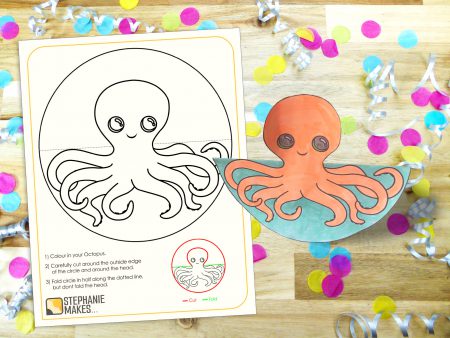 Rocking Octopus Colouring Craft Printable